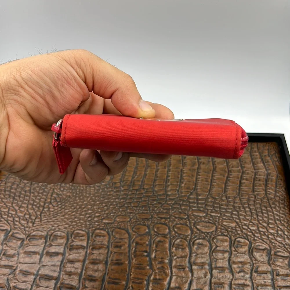 Prada Tessuto Red Zip Around Unisex Credit Card 💳 Holder - Picture 6 of 11